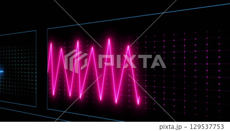 Image of cardiograph over black background 129537753