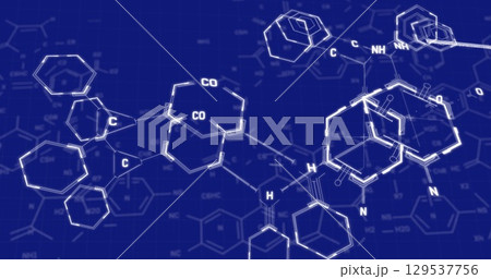 Image of chemical formulas on blue background Image of chemical formulas on blue background 129537756