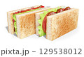 Bacon Lettuce Tomato サンドウィッチ（パンを焼くトーストBLTサンド） 129538012