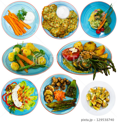 Collection of vegetable meals Collection of vegetable meals 129538740