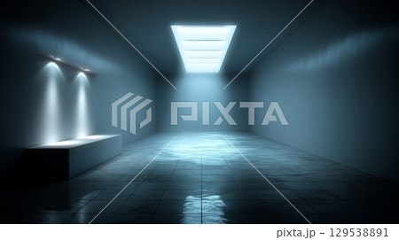 dark room with dark concrete floor 129538891