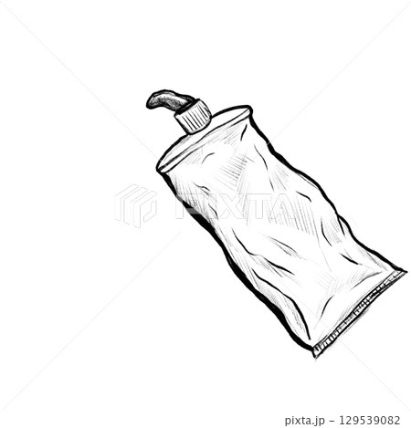 Squeezed toothpaste isolated pencil sketch Squeezed toothpaste isolated pencil sketch 129539082
