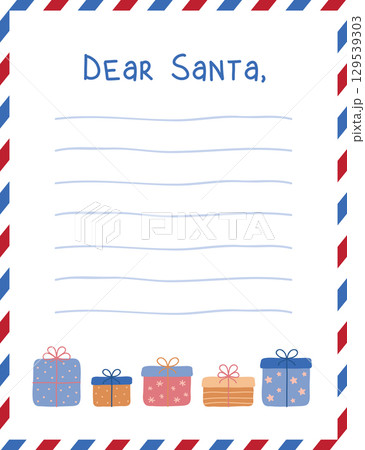 christmas wish list letter to santa claus for kids vector illustration christmas wish list letter to santa claus for kids vector illustration 129539303
