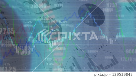 Image of digital interface over data processing 129539845