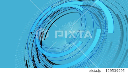 Image of processing circle on blue background 129539995