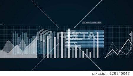 Image of diverse graphs on black background Image of diverse graphs on black background 129540047