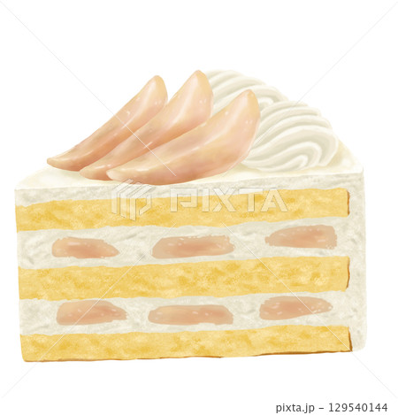 爽やか桃ショートケーキ 129540144
