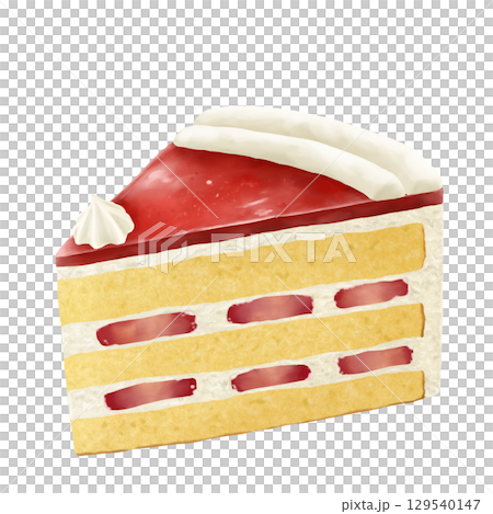 Strawberry shortcake with plenty of strawberry jelly 129540147