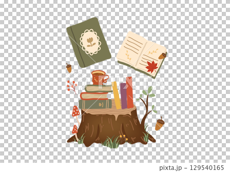 Hand-drawn cute log book 129540165