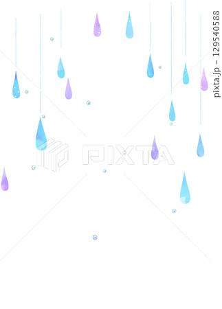 絵本風の雨 雫 縦 ハガキサイズ 絵本風の雨 雫 縦 ハガキサイズ 129540588