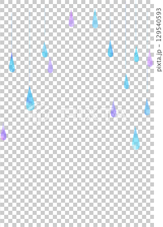 絵本風の雨　縦　ハガキサイズ 129540593