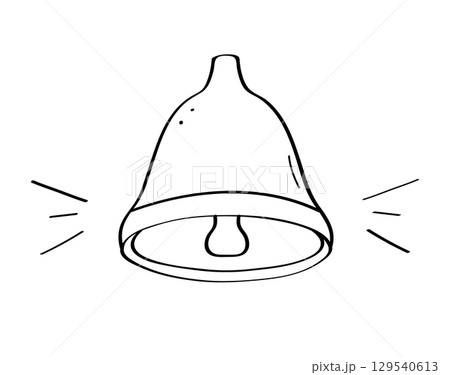 Bell notification doodle icon. Sketch concept of a school call bell. Vector illustration isolate on a white background. Bell notification doodle icon. Sketch concept of a school call bell. Vector illustration isolate on a white background. 129540613