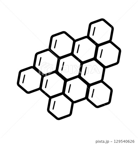 Honeycomb doodle icon. Sketch concept beekeeping. Hand drawn vector illustration on a white background. 129540626