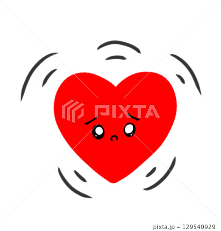 動悸　心臓ドキドキ　ハート 129540929
