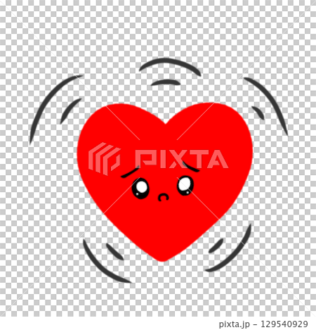 動悸　心臓ドキドキ　ハート 129540929