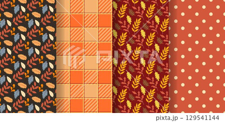 Autumn botanical seamless patterns collection Autumn botanical seamless patterns collection 129541144