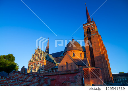 北欧のデンマーク王国 コペンハーゲン近郊ロスキレ市のゴシック様式の世界遺産ロスキレ大聖堂 北欧のデンマーク王国 コペンハーゲン近郊ロスキレ市のゴシック様式の世界遺産ロスキレ大聖堂 129541789