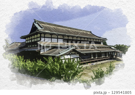 水彩画風 琴平 琴平町公会堂 香川県琴平町 水彩画風 琴平 琴平町公会堂 香川県琴平町 129541805