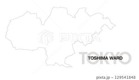 東京都豊島区の白地図 129541848