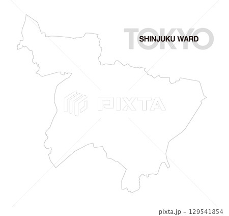 東京都新宿区の白地図 129541854