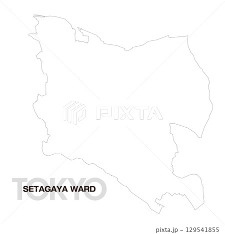 東京都世田谷区の白地図 129541855