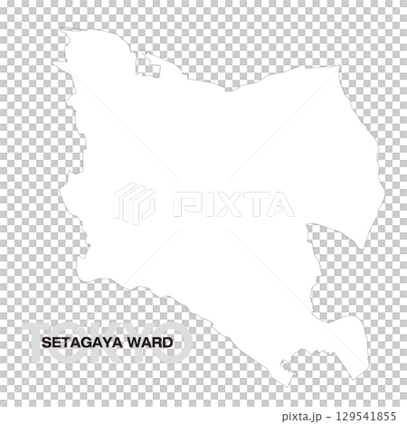 東京都世田谷区の白地図 129541855