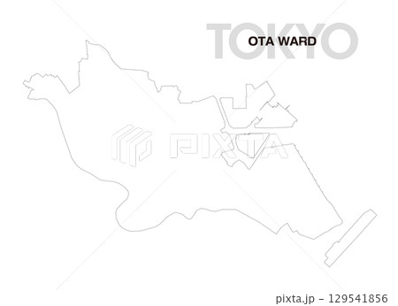 東京都大田区の白地図 129541856