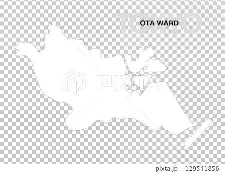 東京都大田区の白地図 129541856