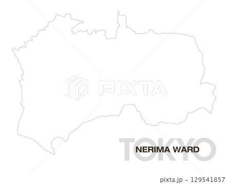 東京都練馬区の白地図 129541857