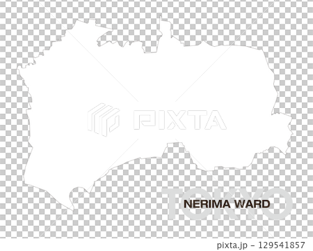 東京都練馬区の白地図 129541857