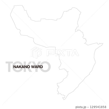 東京都中野区の白地図 129541858