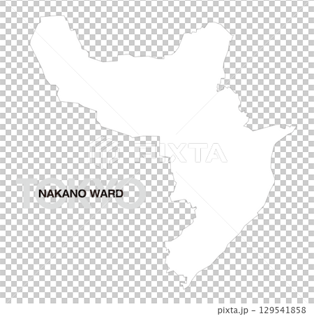 Blank map of Nakano Ward, Tokyo 129541858