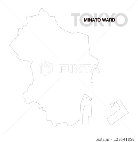 東京都港区の白地図 129541859