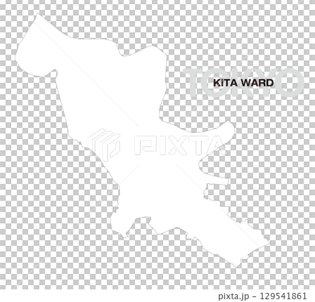 東京都北区の白地図 129541861