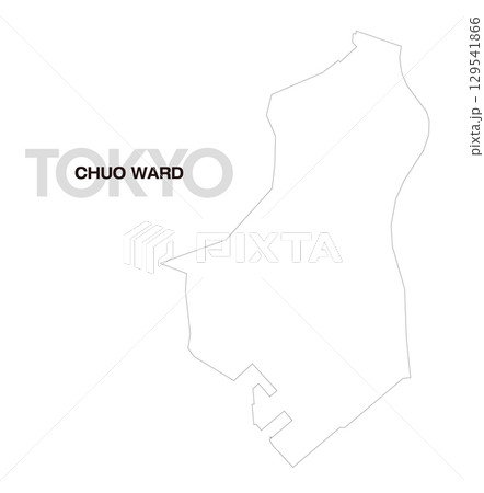 東京都中央区の白地図 129541866