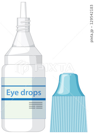 Sterile Eye Drops Bottle with Blue Cap Removed Sterile Eye Drops Bottle with Blue Cap Removed 129542183