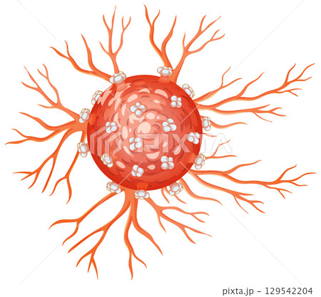 Abstract Illustration of Cancer Cell Structure Abstract Illustration of Cancer Cell Structure 129542204