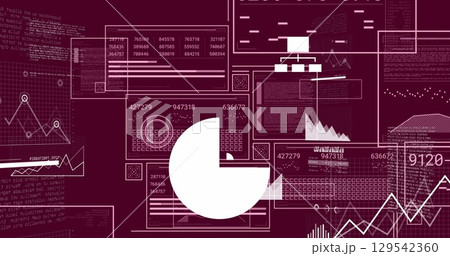 Image of data processing over dark background 129542360