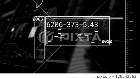 Image of data processing over dark background Image of data processing over dark background 129542362