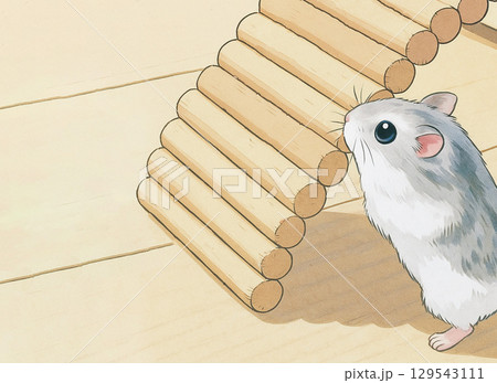 柱から覗くハムスターのイラスト素材 [129543111] - PIXTA