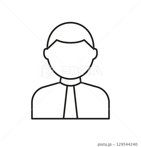 Business Professional Avatar Line Icon. Corporate Identity, Employee Profile, And User Representation Outline Symbol. Editable Stroke. Isolated Vector Illustration 129544240