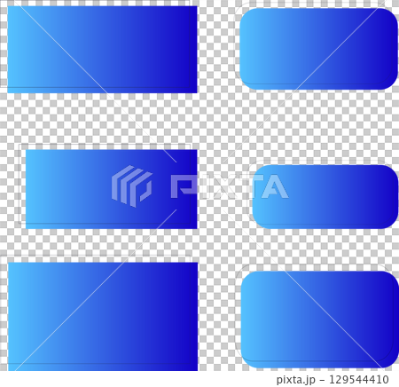 A set of rounded and horizontally long blue rectangular frames. The rectangular solid line frames are shifted and overlapping. 129544410