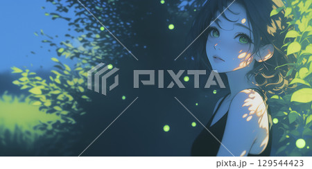 蛍を見つめる女の子 蛍を見つめる女の子 129544423
