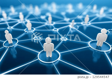 Network connecting people representing global communication and social media 129544547