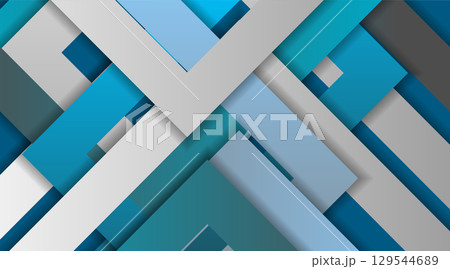 Blue grey geometric stripes abstract material paper tech background 129544689
