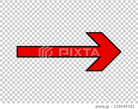 Sharp right-pointing red arrow (long) Sharp right-pointing red arrow (long) 129544781