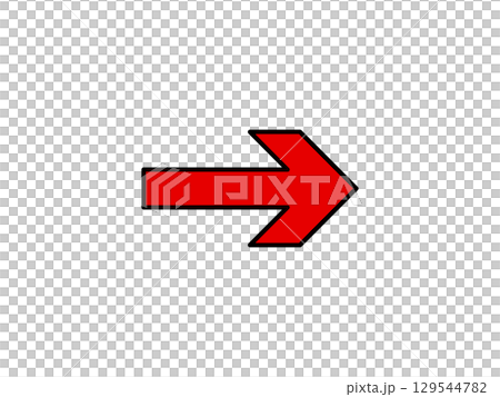 シャープな右向きの赤矢印(ショート) シャープな右向きの赤矢印(ショート) 129544782