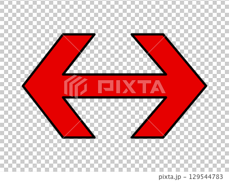 Sharp double-sided red arrow 129544783
