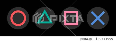 まるばつ三角四角のイラスト素材 129544999