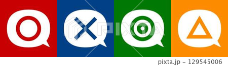 まるばつ三角のイラスト素材 まるばつ三角のイラスト素材 129545006